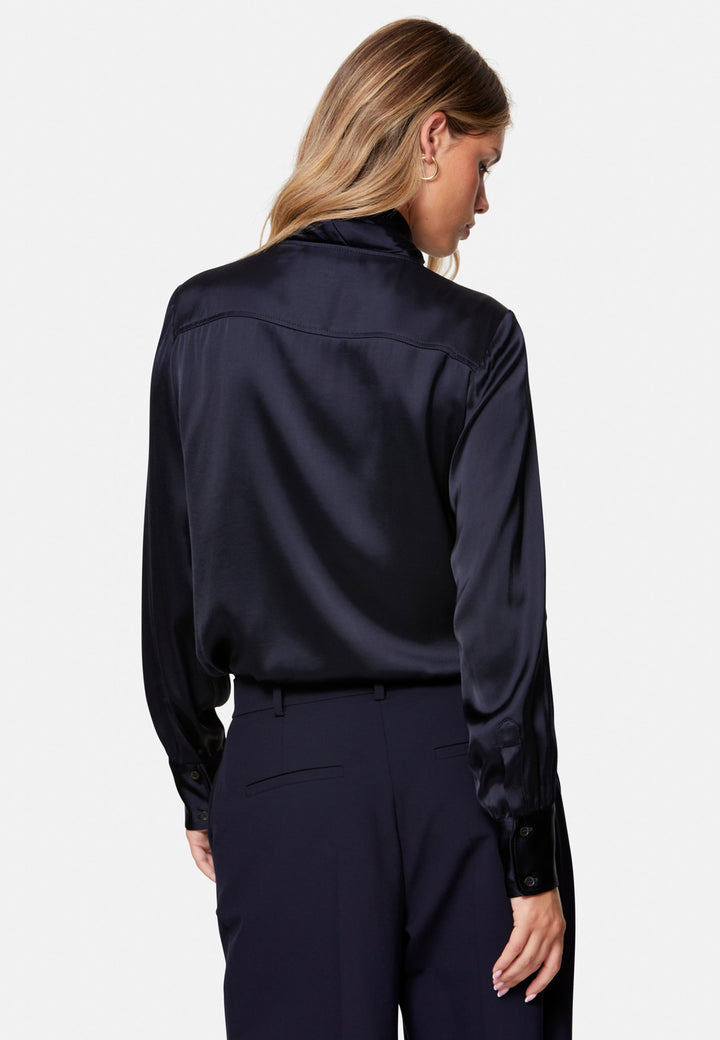 Anastasia Navy Pussybow Blouse
