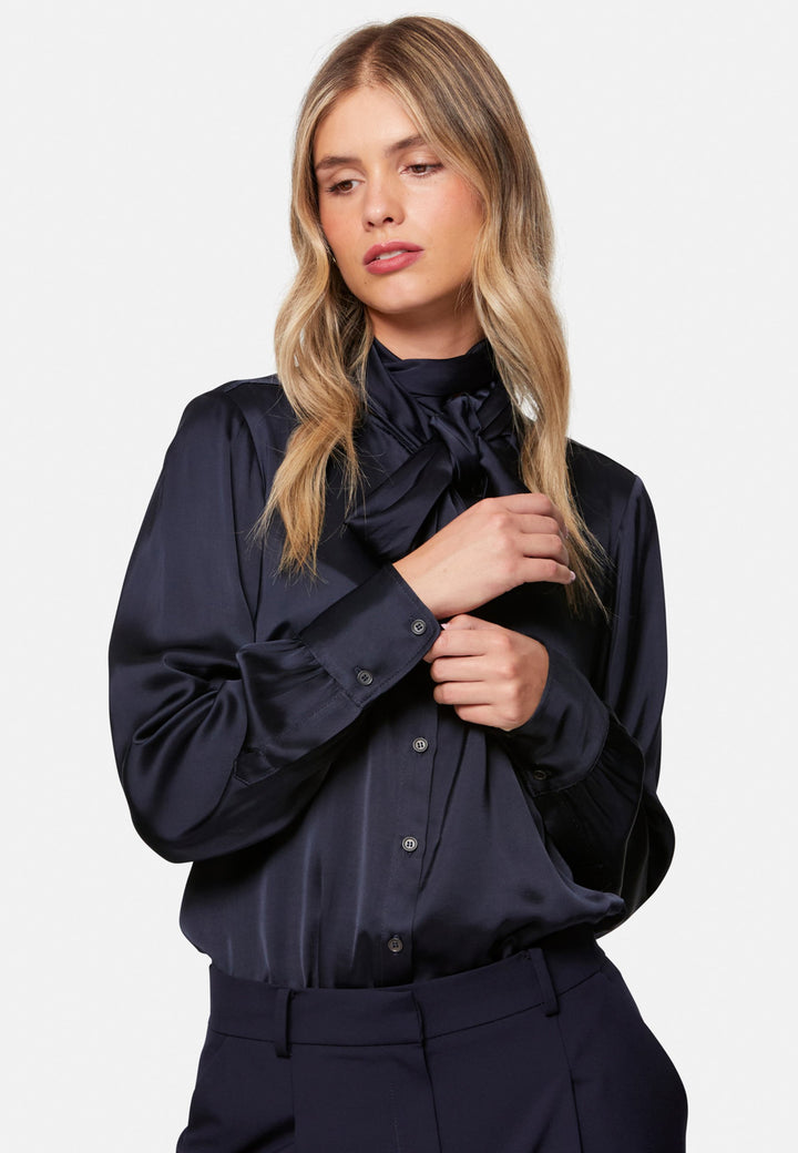 Anastasia Navy Pussybow Blouse