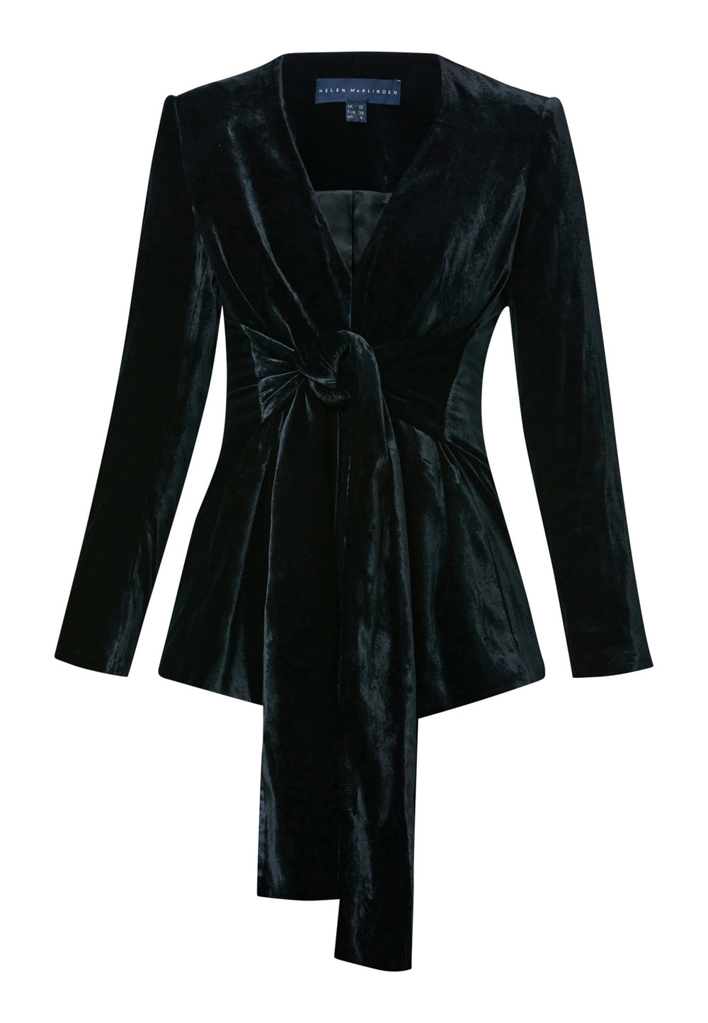 The Aurora Black Velvet Jacket is a stylish addition to your evening wardrobe. Designed with a wrap front and a self-tie attached belt for a customizable fit. Style with the Imogen black trousers for a full winter glam look, or pair with the coordinating Jill trousers for a chic and simple style.