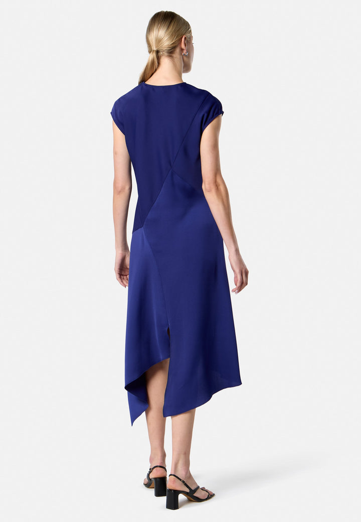 model wearing Carmin Ink Blue Dress