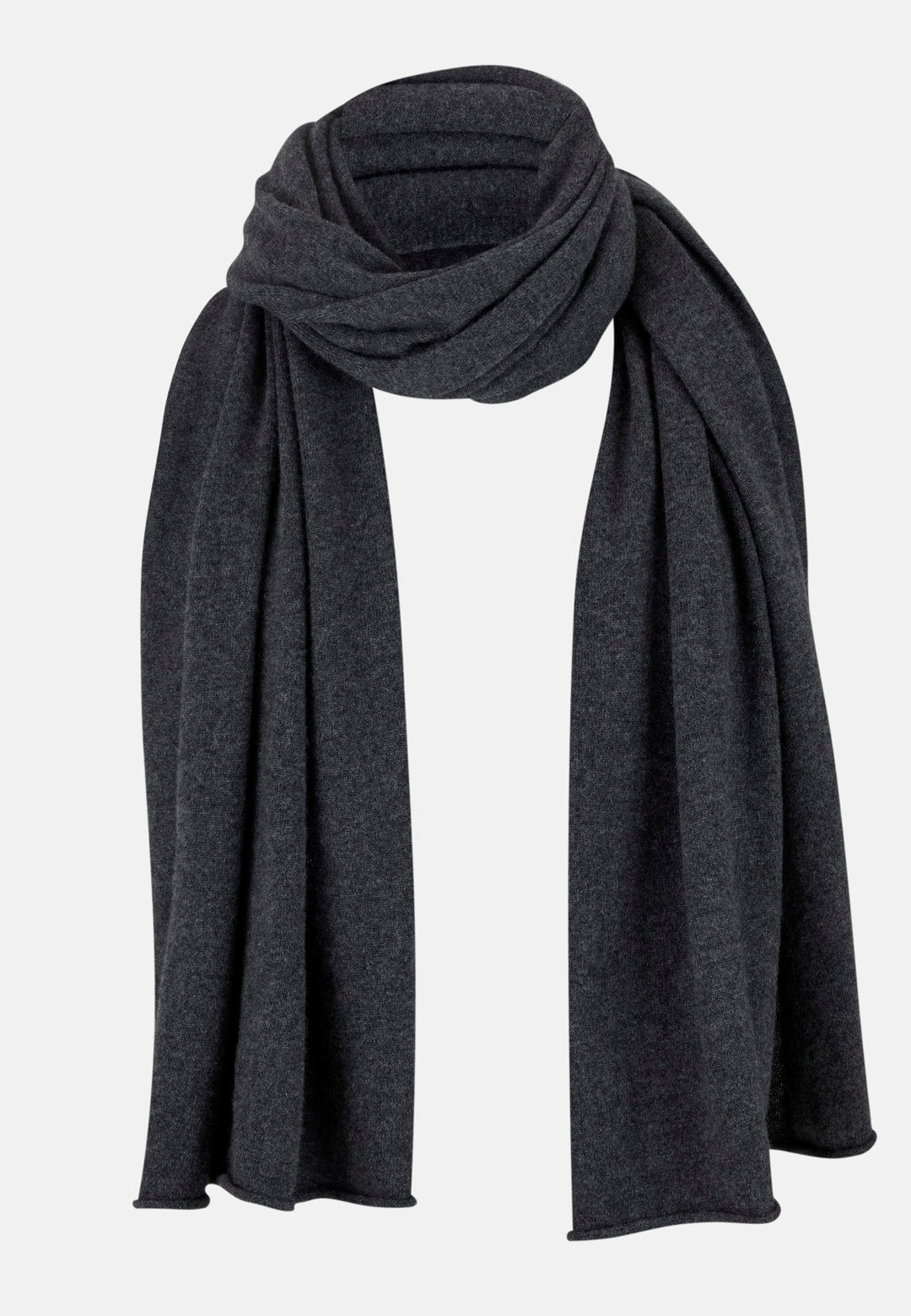 Wrap yourself in warmth and style this fall with our generous cashmere travel wrap. Crafted from the finest cashmere, this ultra-soft scarf measures 205x70 cm, offering perfect coverage for cool-weather layering. The timeless charcoal grey hue makes it a versatile, chic accessory for any outfit.