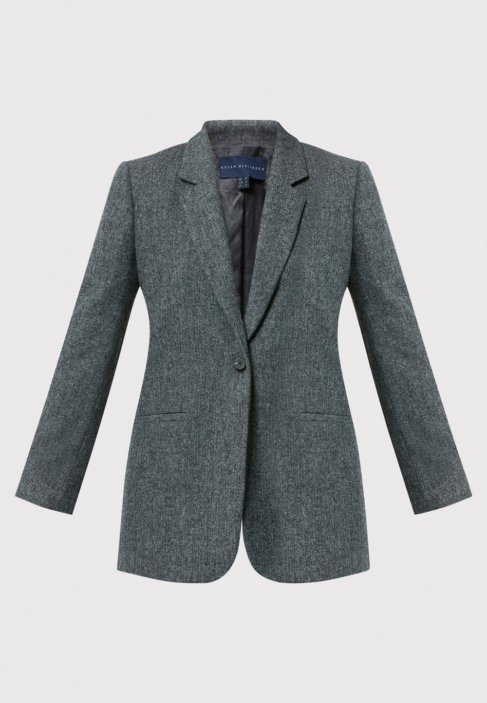 The Cassie boyfriend blazer in charcoal grey, crafted from a soft-touch wool blend, is an investment-worthy staple. Its minimalist design features a single button fastening, an oversized and slightly boxy silhouette, making it ideal for transeasonal outerwear. Complete a modern ensemble by pairing it with the coordinating Lyra pant.