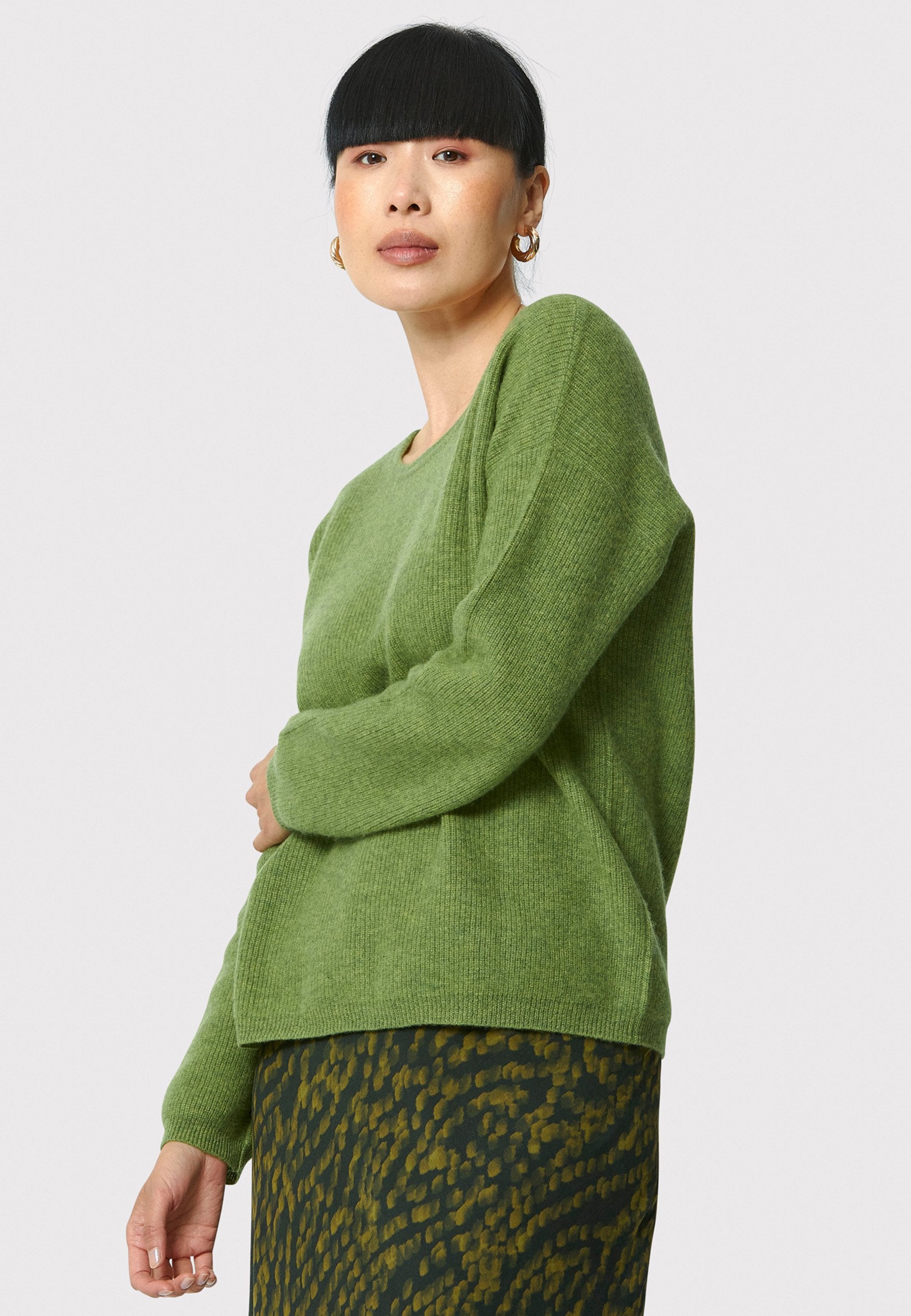 Greta Cashmere Charteuse Cardigan