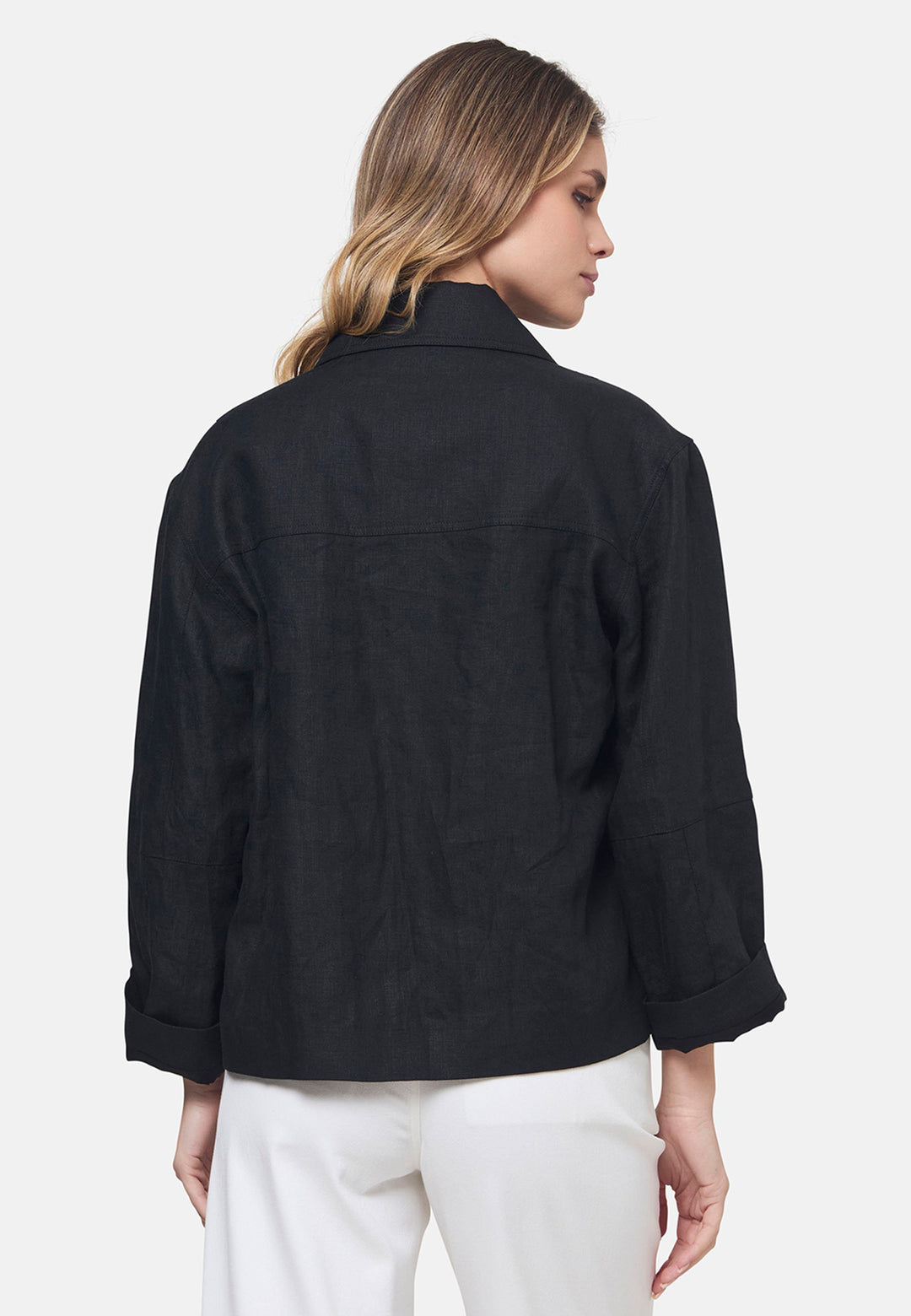 Lyndsey Black Linen Shacket