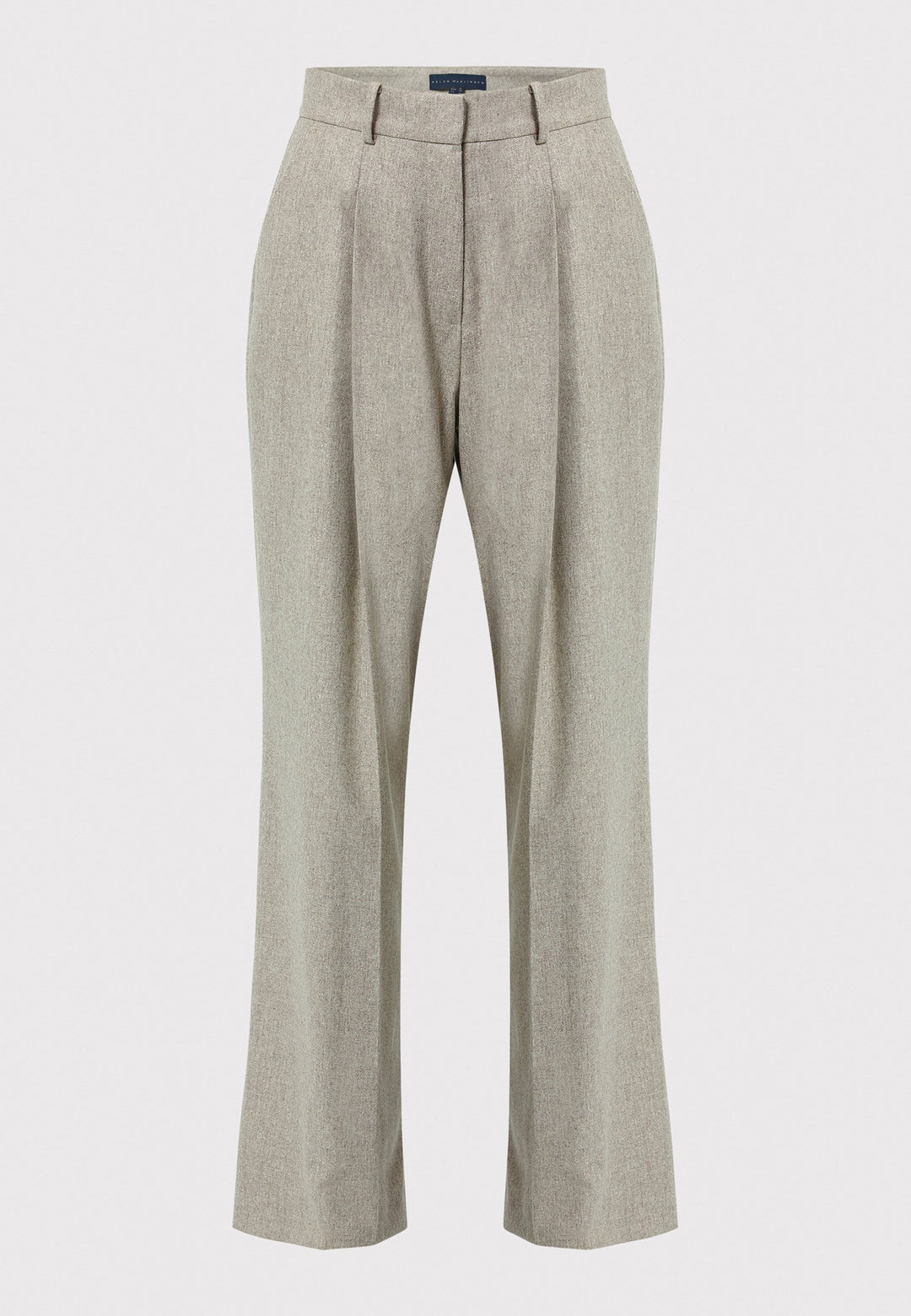 Lyra Trousers in melange mink, crafted from a soft-touch wool blend. This pleated front wide-leg relaxed fit trousers offer a timeless and versatile look suitable for both professional and casual settings. Pair the Anastasia Ivory silk blouse and matching Marlow Jacket for a chic tonal outfit.