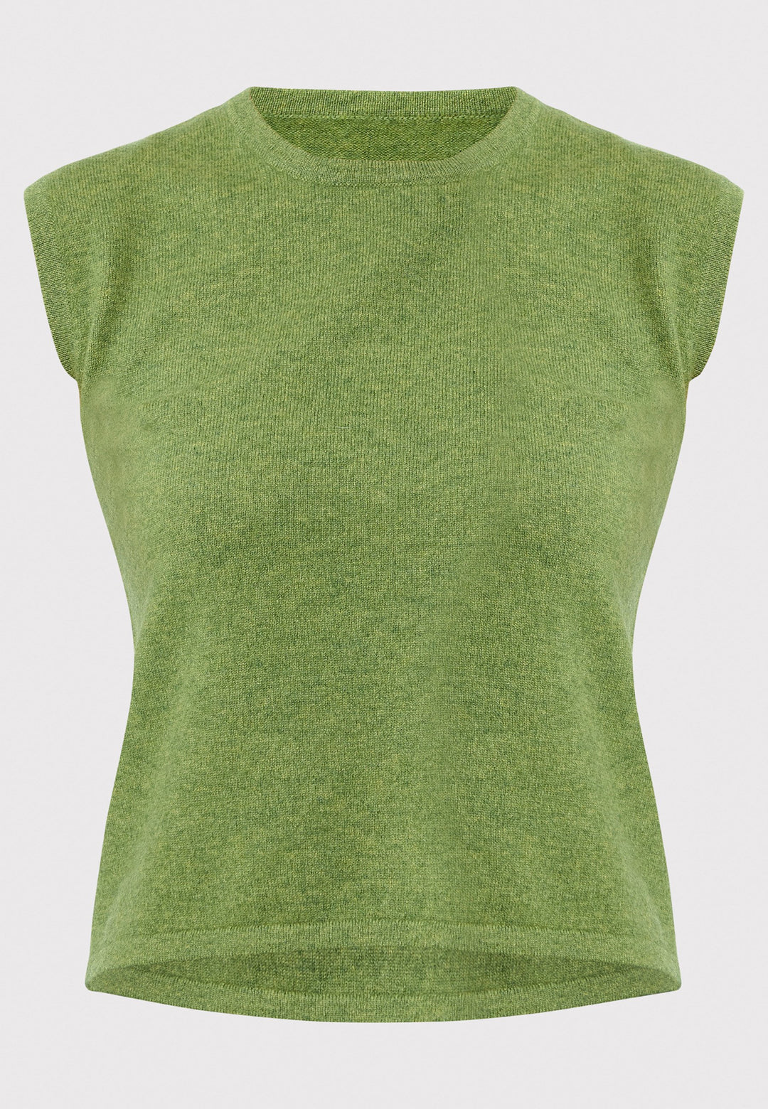 The Marlena Chartreuse Green Cashmere Sweater-Vest is a sleeveless, round-neck top that offers versatile styling options. Wear it as a simple underpinning for the matching Greta cardigan to complete a coordinated look. Alternatively, layer it as a sweater vest over your favorite crisp white shirts for a stylish and contemporary outfit. Made from luxurious cashmere, the Marlena Sweater-Vest adds an extra layer of comfort and sophistication to your wardrobe.