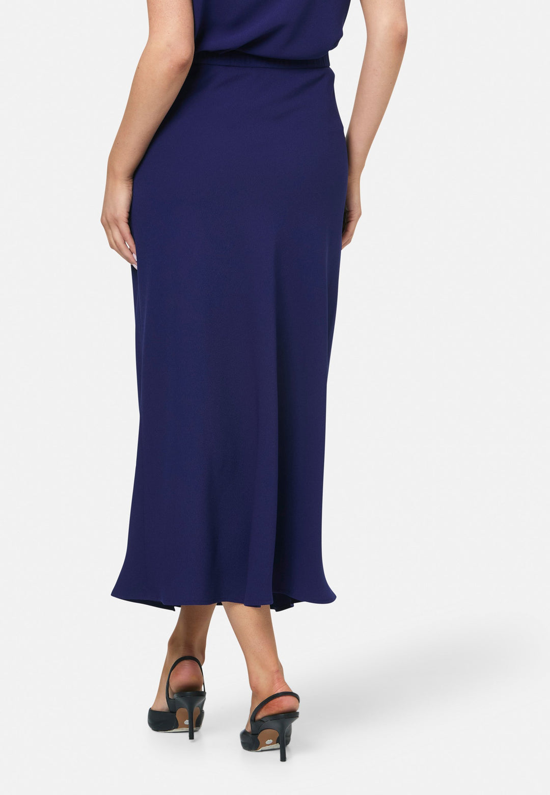 model wearing Peyton Ink Blue Skirt