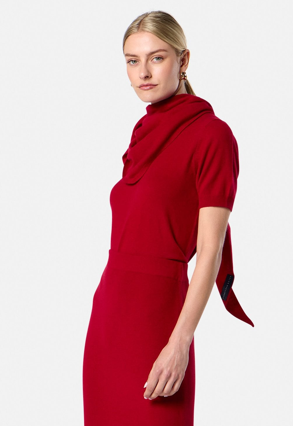 Cashmere Ruby Red Triangle Scarf
