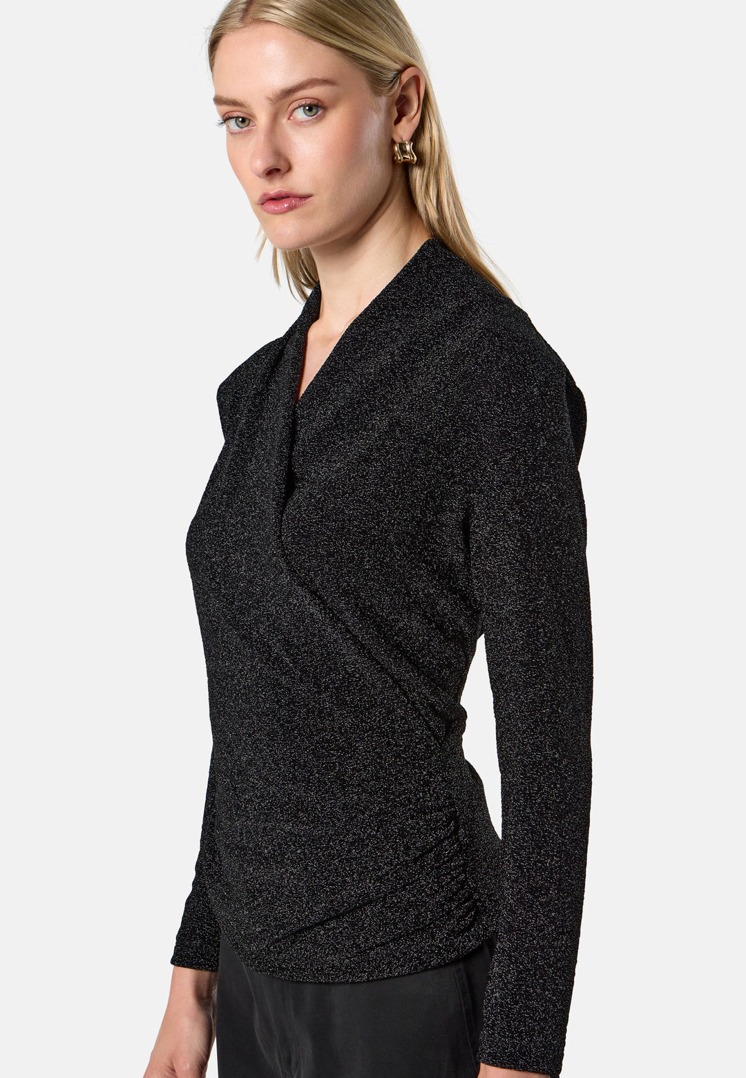 Roxanne Black Shimmer Top