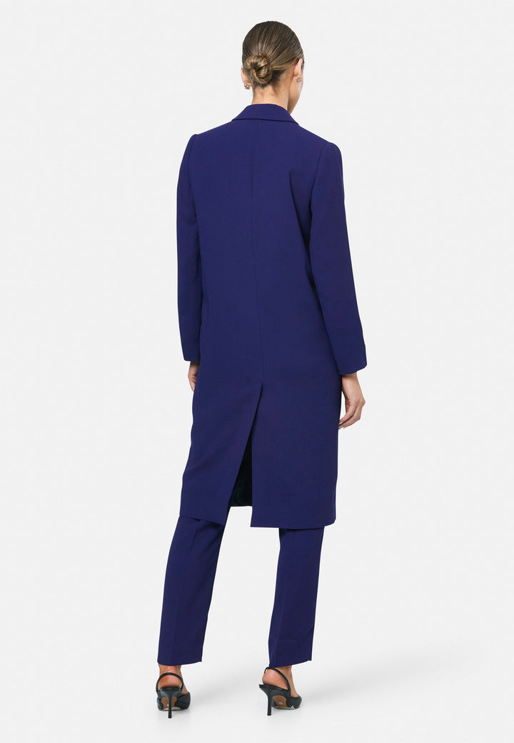 model wearing Victoria Ink Blue Coat