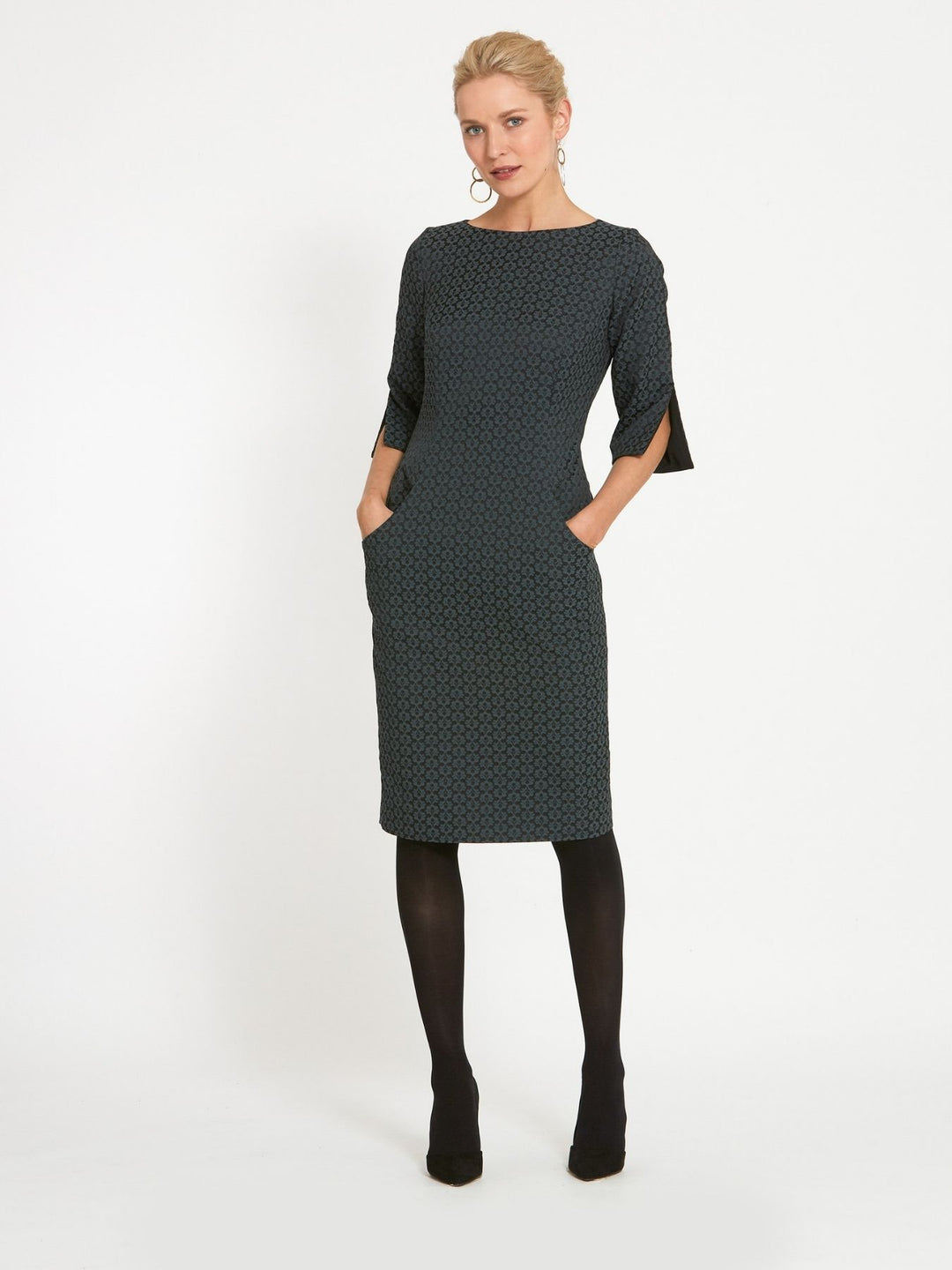 Vivienne Grey Jacquard Dress