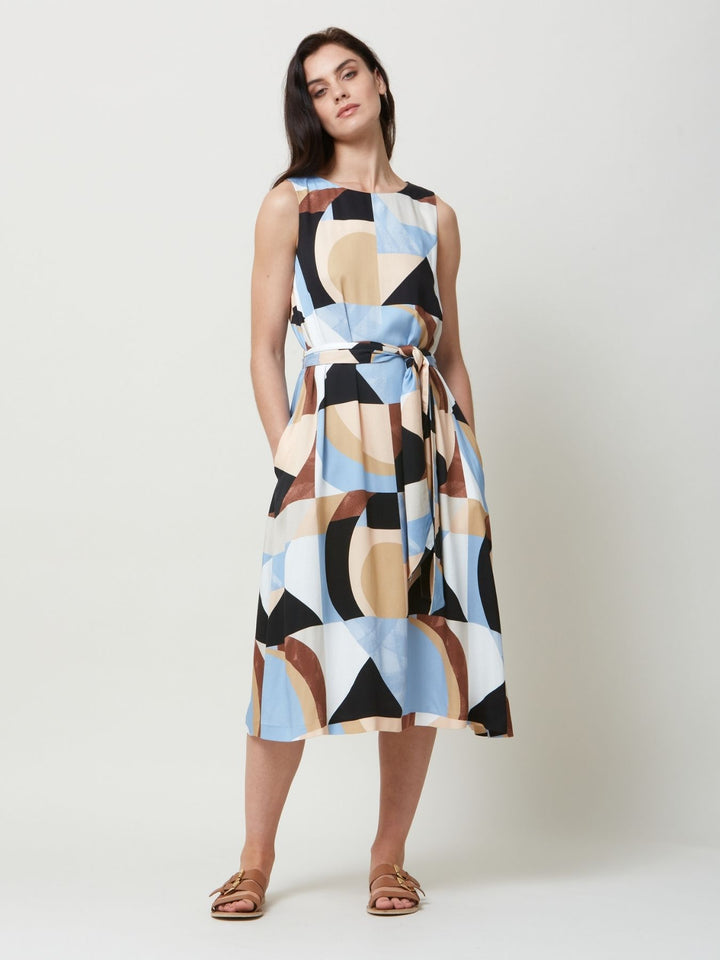 Kat Modern Geo Print Dress