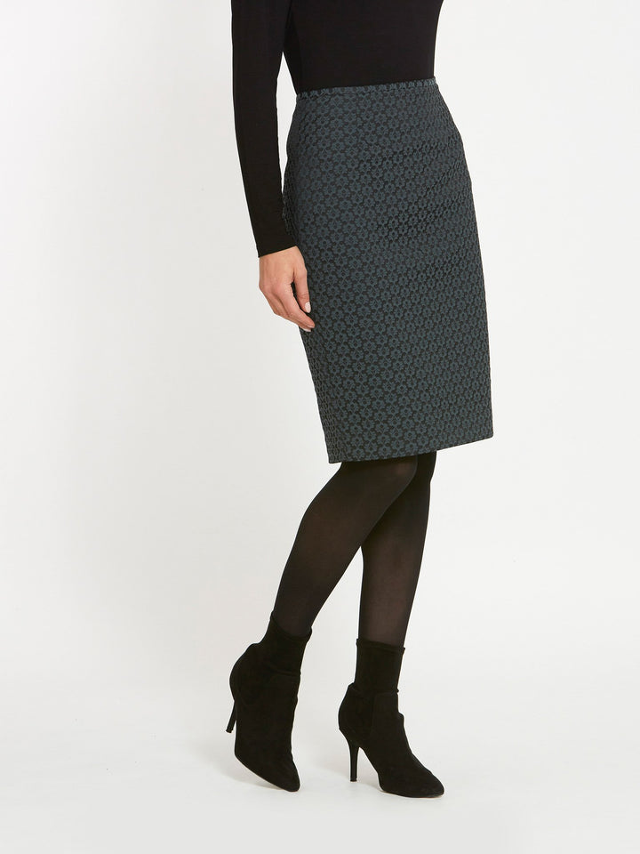 Beth Grey Jacquard Skirt