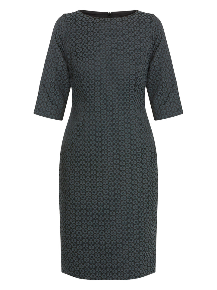 Vivienne Grey Jacquard Dress