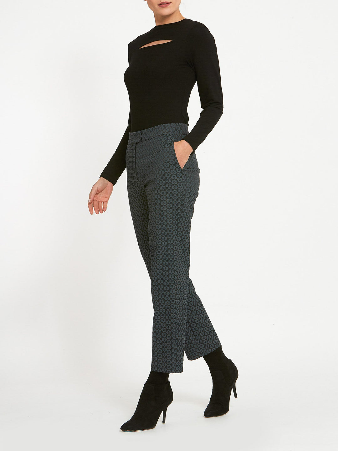 Jill Grey Jacquard Pants