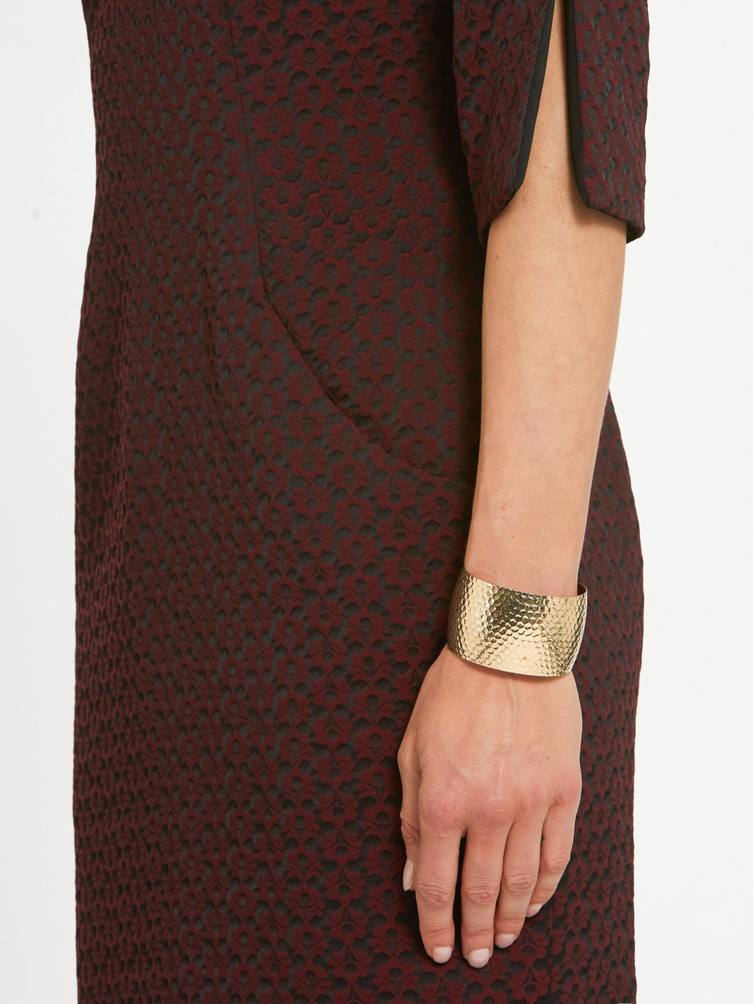 Vivienne Burgundy Jacquard Dress