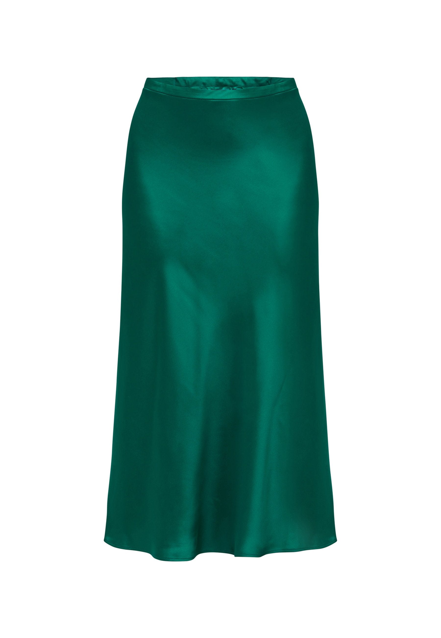 Mid length 2024 satin skirts green