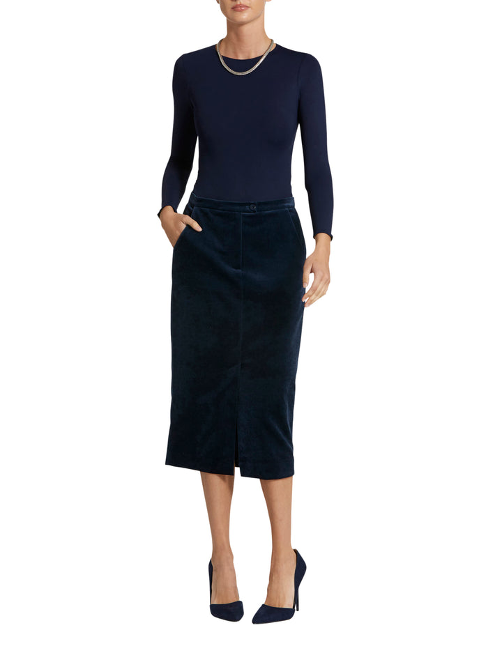Sabrina Velvet Teal Skirt