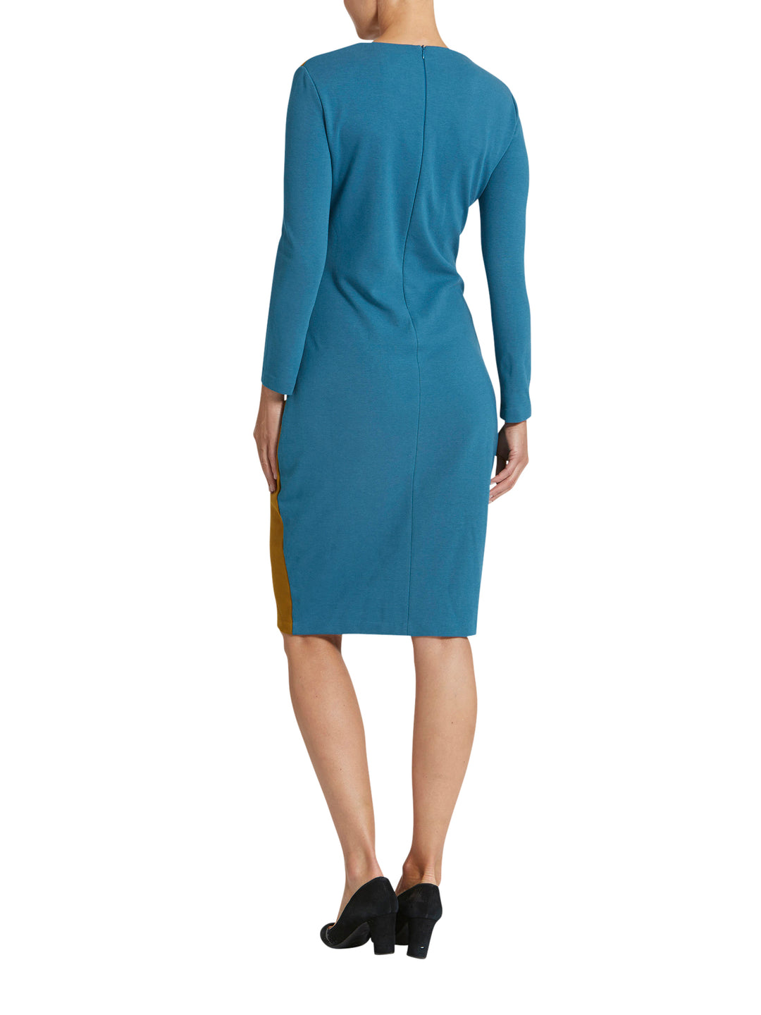 Trudy Teal & Mustard Dress